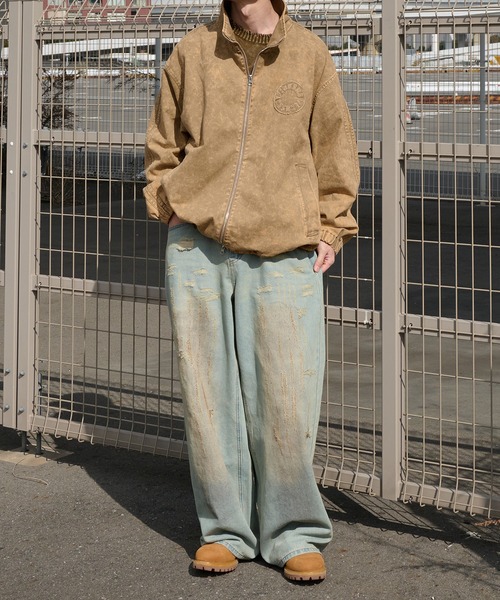 Perushu(ペルーシュ)の「vintage like stand collar track blouson ビンテージライクスタンドカラートラックブルゾン(ブルゾン・メンズ・ブラック/カーキ/ベージュ・MEDIUM/LARGE)」の9枚目の写真