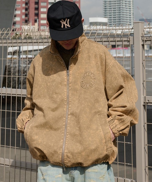 Perushu(ペルーシュ)の「vintage like stand collar track blouson ビンテージライクスタンドカラートラックブルゾン(ブルゾン・メンズ・ブラック/カーキ/ベージュ・MEDIUM/LARGE)」の11枚目の写真