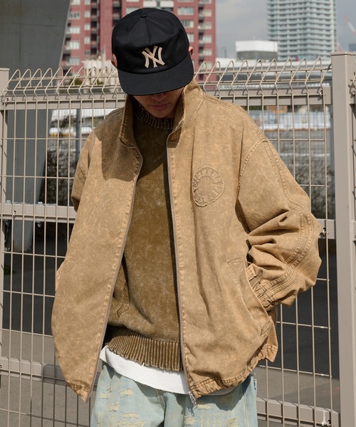 Perushu(ペルーシュ)の「vintage like stand collar track blouson ビンテージライクスタンドカラートラックブルゾン(ブルゾン・メンズ・ブラック/カーキ/ベージュ・MEDIUM/LARGE)」の14枚目の写真