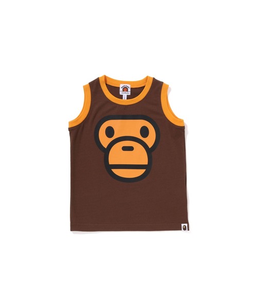 A BATHING APE（アベイシングエイプ）の「MILO FACE TANK TOP（タンクトップ・キッズ・ブラック/ブラウン/ホワイト・130/110/90/120/100/140）」の3枚目の写真
