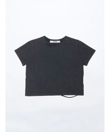 【VEQUM】DAMAGE CROPPED T SHIRT