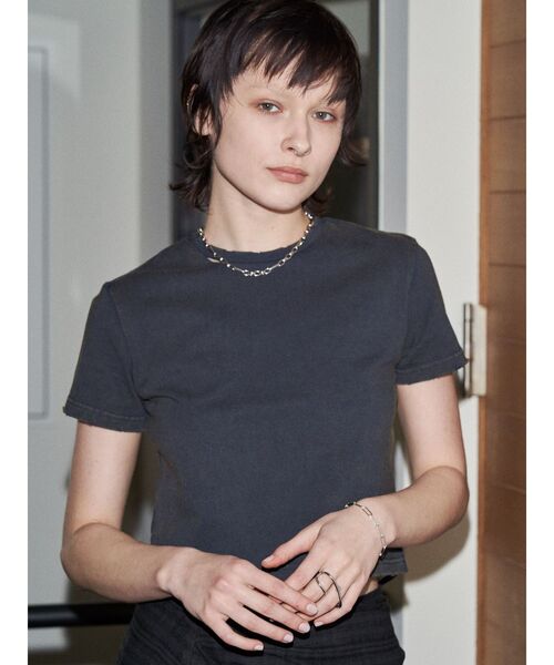 tシャツ 「VEQUM」DAMAGE CROPPED T SHIRT レディース セール】【VEQUM】DAMAGE CROPPED T SHIRT（Tシャツ/カットソー