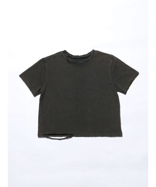VEQUM（VEQUM）の「【VEQUM】DAMAGE CROPPED T SHIRT（Tシャツ/カットソー・レディース・ホワイト/カーキ/ブラック/ネイビー・FREE）」の6枚目の写真