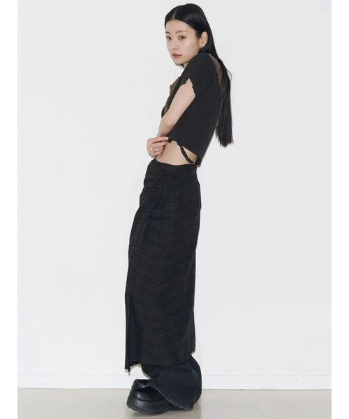 VEQUM（VEQUM）の「【VEQUM】DAMAGE CROPPED T SHIRT（Tシャツ/カットソー・レディース・ホワイト/カーキ/ブラック/ネイビー・FREE）」の17枚目の写真