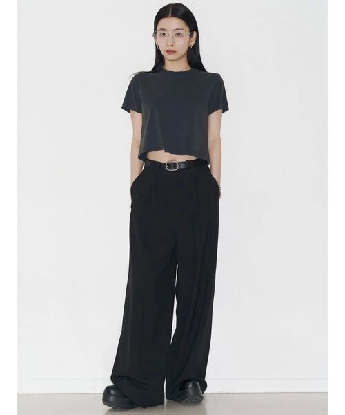 VEQUM（VEQUM）の「【VEQUM】DAMAGE CROPPED T SHIRT（Tシャツ/カットソー・レディース・ホワイト/カーキ/ブラック/ネイビー・FREE）」の21枚目の写真