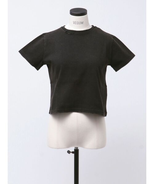 セール】【VEQUM】DAMAGE CROPPED T SHIRT（Tシャツ/カットソー