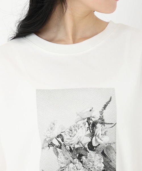 STRAWBERRY-FIELDS(ストロベリーフィールズ)の「C/PオオリジナルプリントTシャツ(Tシャツ/カットソー・レディース・ベージュ/ホワイト・2)」の9枚目の写真