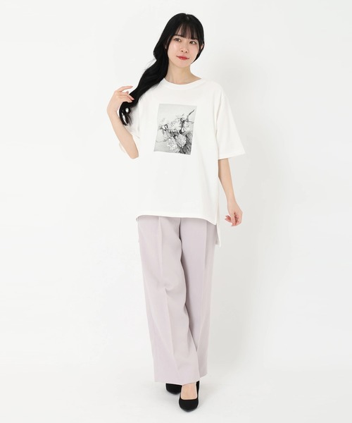 STRAWBERRY-FIELDS(ストロベリーフィールズ)の「C/PオオリジナルプリントTシャツ(Tシャツ/カットソー・レディース・ベージュ/ホワイト・2)」の14枚目の写真