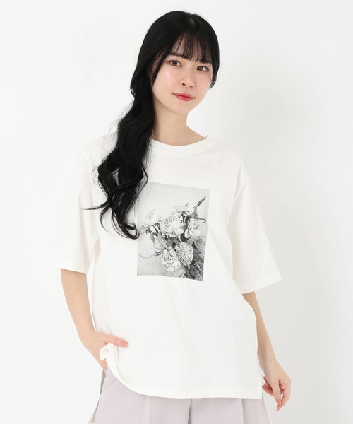 STRAWBERRY-FIELDS(ストロベリーフィールズ)の「C/PオオリジナルプリントTシャツ(Tシャツ/カットソー・レディース・ベージュ/ホワイト・2)」の6枚目の写真
