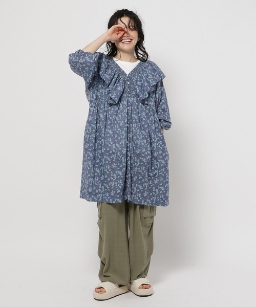 ★niko and...★ 今期　新品未使用　プレミアムローンフリルチュニック セール】プレミアムローンフリルチュニック（チュニック）｜niko