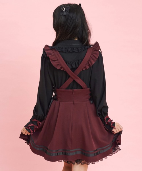 Secret Honey(シークレットハニー)の「カフス3連リボンヨークフリルブラウス(シャツ/ブラウス・レディース・ホワイト×ブラック/ブラック/オフホワイト・MEDIUM)」の11枚目の写真