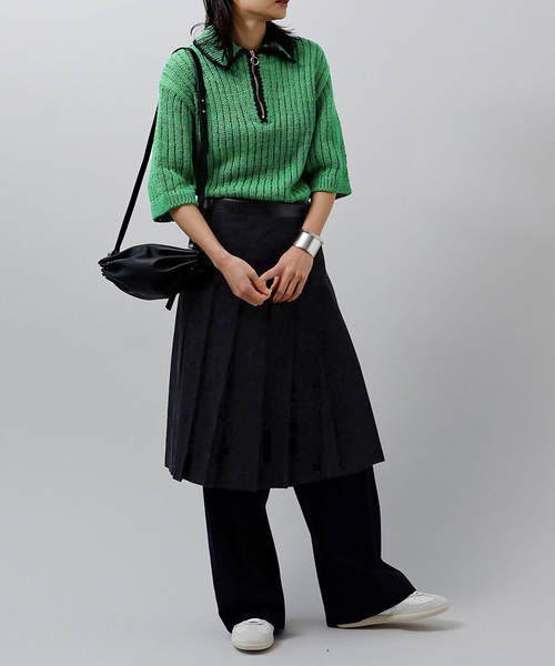 JANE SMITH/ジェーンスミス】COTTON CHINO CLOTH PLEATS WRA：スカート 