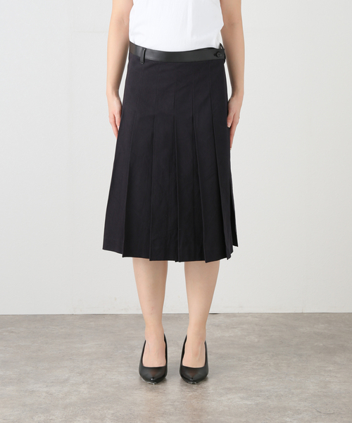 JANE SMITH / JOHN SMITH(ジェーンスミスジョンスミス)の「【JANE SMITH/ジェーンスミス】COTTON CHINO CLOTH PLEATS WRA:スカート(スカート・レディース・ネイビー・38)」の4枚目の写真