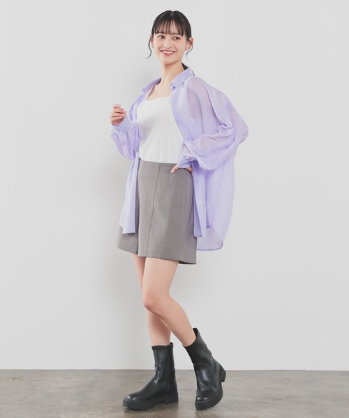 Honeys（ハニーズ）の「タンクトップ付きシアーシャツセット（シャツ/ブラウス・レディース・ホワイト/ホワイト×ネイビー/パープル/ホワイト×ブルー/オリーブ/ピンク系その他/ブルー系その他3・L/LL/M/S）」の17枚目の写真
