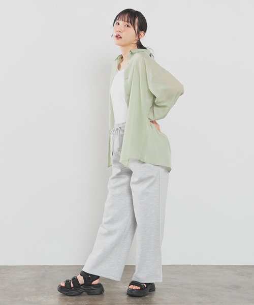 Honeys（ハニーズ）の「タンクトップ付きシアーシャツセット（シャツ/ブラウス・レディース・ホワイト/ホワイト×ネイビー/パープル/ホワイト×ブルー/オリーブ/ピンク系その他/ブルー系その他3・L/LL/M/S）」の19枚目の写真