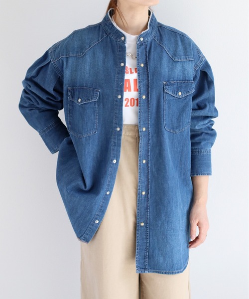 cepo(セポ)の「〈セットアップ対応〉リメイクデニムバンドカラーシャツ(シャツ/ブラウス・レディース・ブルー系3/ブルー系2・M)」の20枚目の写真
