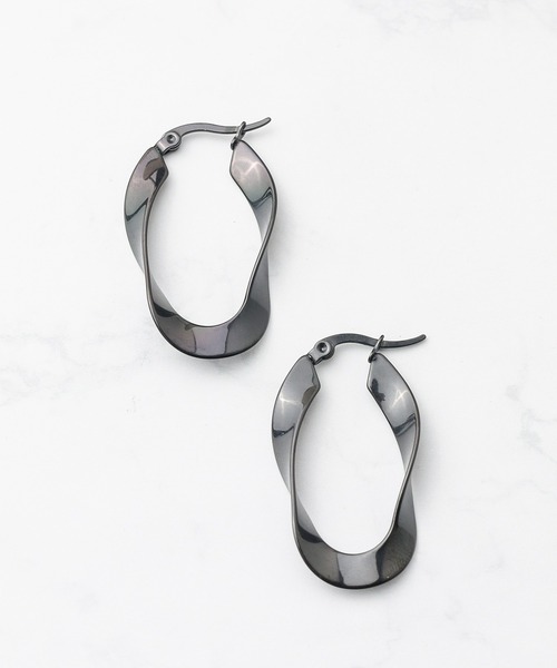 ARCHIVER（アーカイバ）の「【RS】《Stainless》 Tears Ring Pierce 35mm-ティアーズリング ピアス（ピアス（両耳用）・レディース・ブラック/ゴールド/シルバー・FREE）」の7枚目の写真
