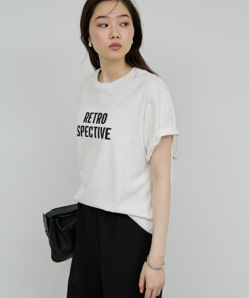 GALLARDAGALANTE（ガリャルダガランテ）の「ロゴTシャツ《Retrospective》（Tシャツ/カットソー・レディース・ホワイト/チャコールグレー・FREE）」の3枚目の写真