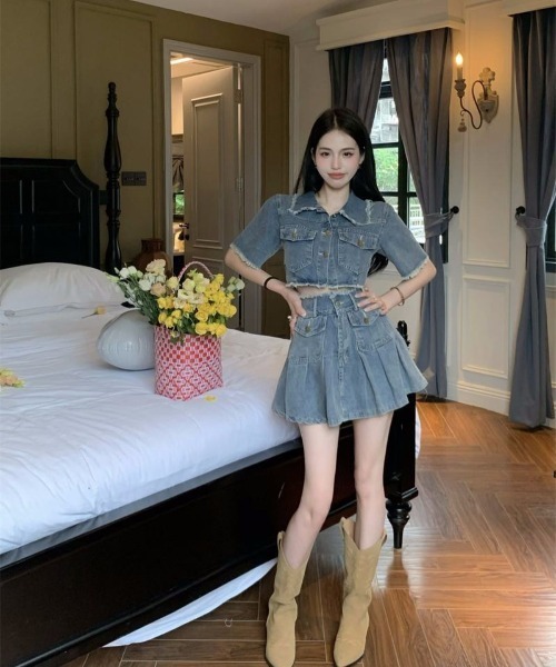 【SELF PORTRAIT】デニム セットアップ ミディドレス 送関込 プロポーションボディドレッシング PROPORTION BODY DRESSING
