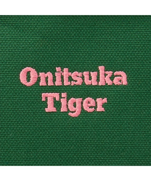 Onitsuka Tiger トートバッグ 緑/ピンク Onitsuka Tiger トートバッグ SMALL CANVAS TOTE BAG / スモール