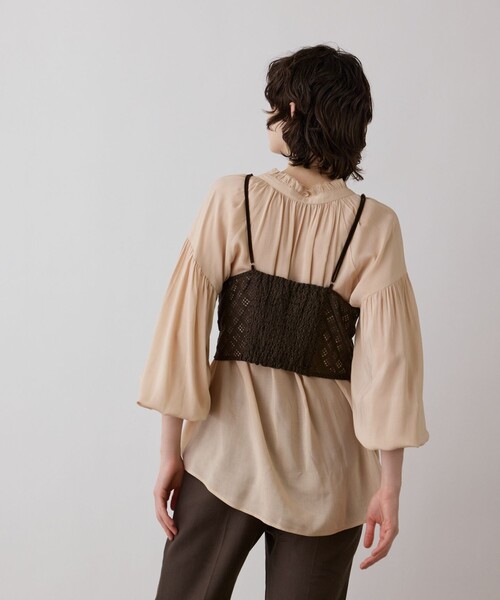GRACE CONTINENTAL / グレースコンチネンタル レースキャミ付カフタンブラウス レースケープブラウス / GRACE CONTINENTAL | GRACE CONTINENTAL