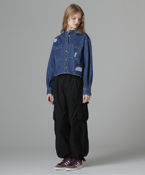 AVIREX（アヴィレックス）の「《WEB LIMITED Belle LINE》LACE CARGO PANTS/レースカーゴパンツ（カーゴパンツ・レディース・オリーブ/ブラック・M/S）」の4枚目の写真