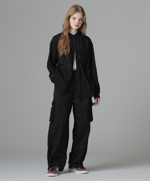 AVIREX（アヴィレックス）の「《WEB LIMITED Belle LINE》LACE CARGO PANTS/レースカーゴパンツ（カーゴパンツ・レディース・オリーブ/ブラック・M/S）」の5枚目の写真