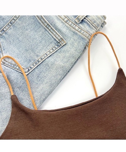 SHEENA(シーナ)の「カップ付きカラーコードバックオープンキャミソール(キャミソール・レディース・グレー/ホワイト/ブラウン/ブラック・M)」の7枚目の写真