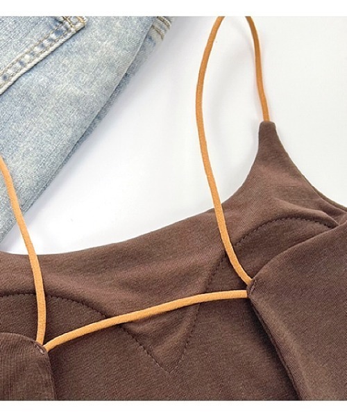 SHEENA(シーナ)の「カップ付きカラーコードバックオープンキャミソール(キャミソール・レディース・グレー/ホワイト/ブラウン/ブラック・M)」の8枚目の写真