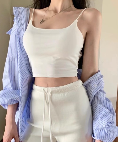 SHEENA(シーナ)の「カップ付きカラーコードバックオープンキャミソール(キャミソール・レディース・グレー/ホワイト/ブラウン/ブラック・M)」の12枚目の写真