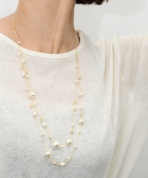 Heartdance（ハートダンス）の「ステーションガラスパール２連ネックレス（ネックレス）」