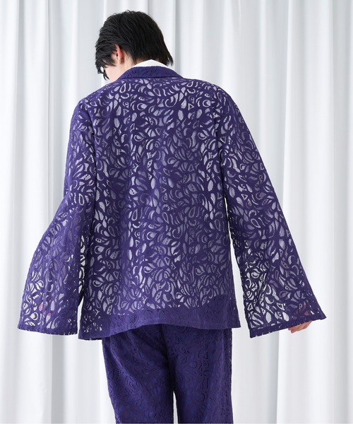 Ellno Loset（エルノロゼット）の「2way アームスリットコードレースジャケット / SETUP対応（テーラードジャケット・メンズ・ブラック/ブルーグレー/パープル/ブルー・LARGE/MEDIUM/SMALL/X-SMALL）」の19枚目の写真