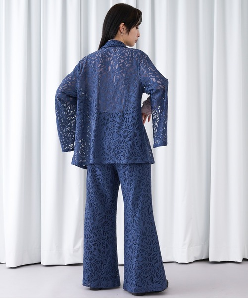 Ellno Loset（エルノロゼット）の「2way アームスリットコードレースジャケット / SETUP対応（テーラードジャケット・メンズ・ブラック/ブルーグレー/パープル/ブルー・LARGE/MEDIUM/SMALL/X-SMALL）」の8枚目の写真