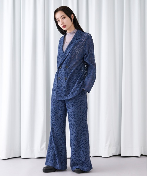 Ellno Loset（エルノロゼット）の「2way アームスリットコードレースジャケット / SETUP対応（テーラードジャケット・メンズ・ブラック/ブルーグレー/パープル/ブルー・LARGE/MEDIUM/SMALL/X-SMALL）」の10枚目の写真