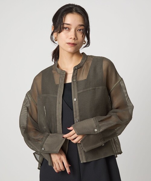 セール】シアー コードレーン シャツ（シャツ/ブラウス）｜green label