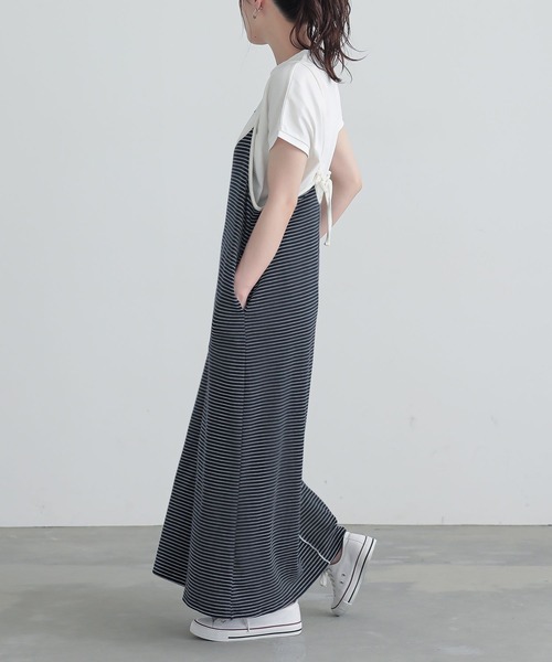 n'OrLABEL（ノアールレーベル）の「『リブボーダーカットソー＆キャミワンピースセットアップ』（ワンピース・レディース・カーキ/ブルー/ネイビー・2/1）」の13枚目の写真