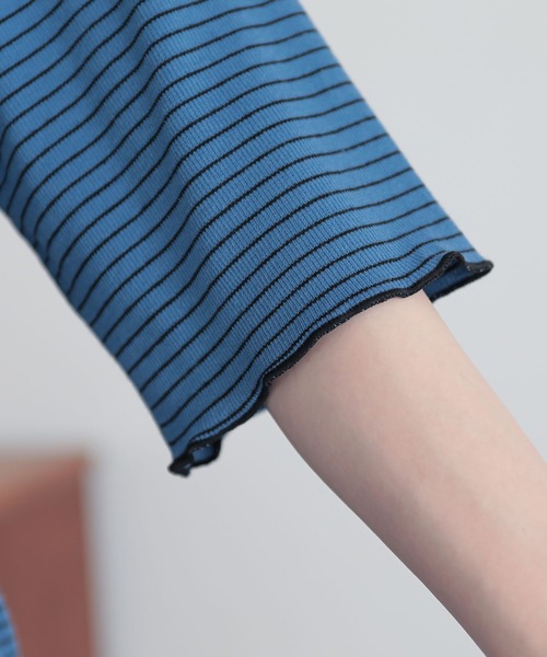 n'OrLABEL（ノアールレーベル）の「『リブボーダーカットソー＆キャミワンピースセットアップ』（ワンピース・レディース・カーキ/ブルー/ネイビー・2/1）」の9枚目の写真