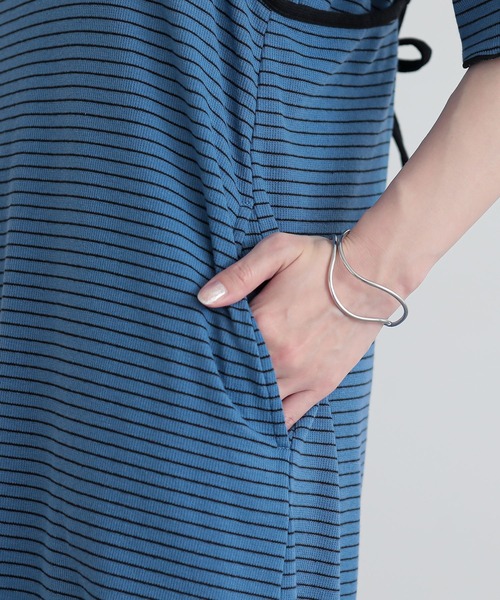 n'OrLABEL（ノアールレーベル）の「『リブボーダーカットソー＆キャミワンピースセットアップ』（ワンピース・レディース・カーキ/ブルー/ネイビー・2/1）」の8枚目の写真