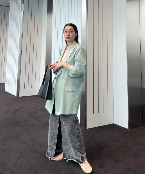 MEDI LACE EMBROIDERY COLLAR JACKET（テーラードジャケット