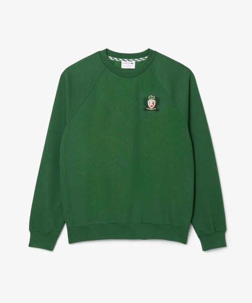 LACOSTE(ラコステ)の「エンブレムステッチフレンチメイドクルーネックスウェット(スウェット・メンズ・オフホワイト/グリーン・4/3/5/2)」の5枚目の写真