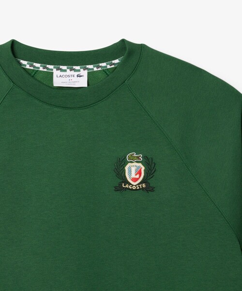 LACOSTE(ラコステ)の「エンブレムステッチフレンチメイドクルーネックスウェット(スウェット・メンズ・オフホワイト/グリーン・4/3/5/2)」の6枚目の写真