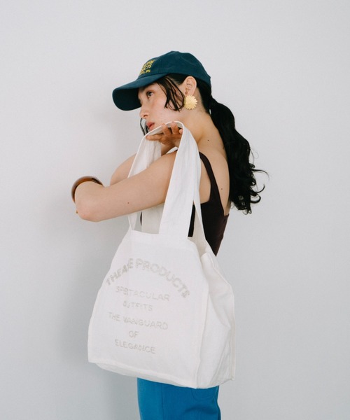 THEATRE PRODUCTS（シアタープロダクツ）の「ビーズエンブロイダリーハンドバッグL（トートバッグ・レディース・ブラック/ホワイト・FREE）」の7枚目の写真