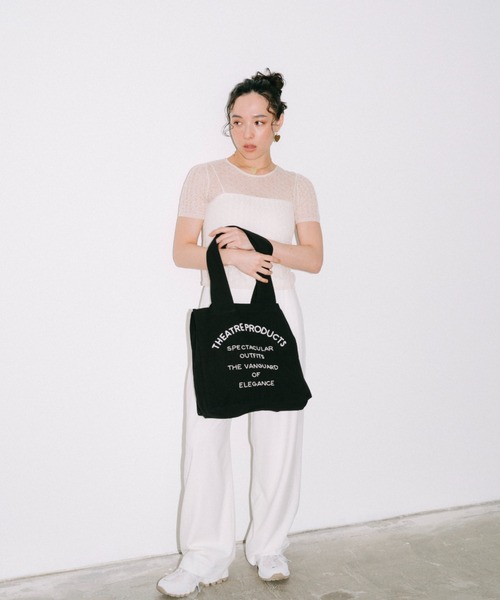 THEATRE PRODUCTS（シアタープロダクツ）の「ビーズエンブロイダリーハンドバッグL（トートバッグ・レディース・ブラック/ホワイト・FREE）」の17枚目の写真