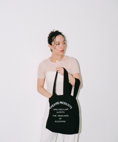THEATRE PRODUCTS（シアタープロダクツ）の「ビーズエンブロイダリーハンドバッグL（トートバッグ・レディース・ブラック/ホワイト・FREE）」の19枚目の写真