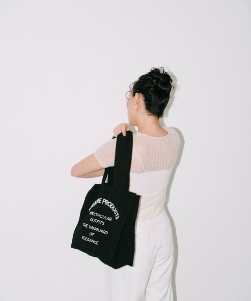 THEATRE PRODUCTS（シアタープロダクツ）の「ビーズエンブロイダリーハンドバッグL（トートバッグ・レディース・ブラック/ホワイト・FREE）」の20枚目の写真