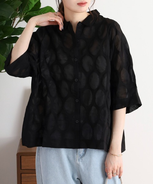 BARNDOOR(バーンドア)の「塩縮 ビッグ袖ブラウス 26SS(シャツ/ブラウス・レディース・ブラック/オフホワイト/ブルー・FREE)」の22枚目の写真