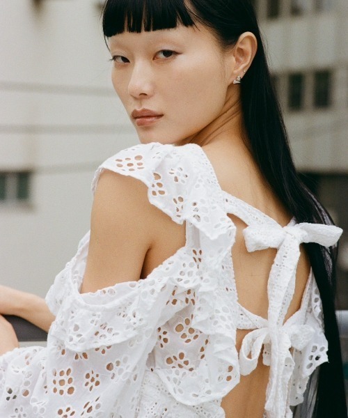 HONEY MI HONEY(ハニーミーハニー)の「cotton ribbon lace blouse(シャツ/ブラウス・レディース・ホワイト/ピンク/ブラック・FREE)」の6枚目の写真