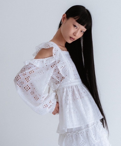HONEY MI HONEY(ハニーミーハニー)の「cotton ribbon lace blouse(シャツ/ブラウス・レディース・ホワイト/ピンク/ブラック・FREE)」の7枚目の写真