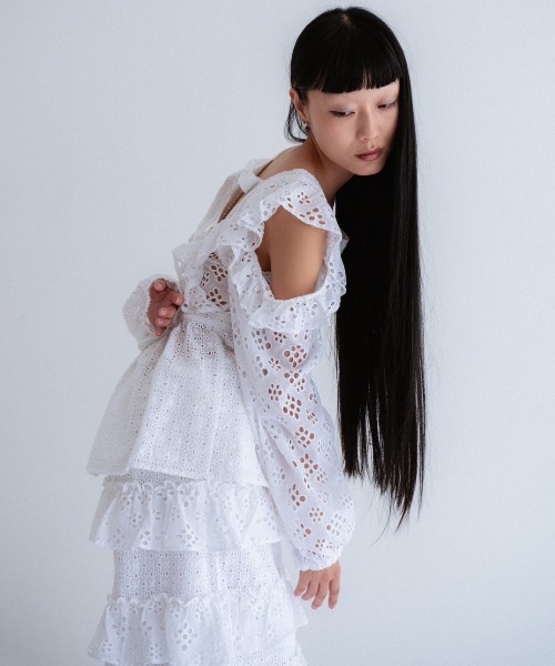 HONEY MI HONEY(ハニーミーハニー)の「cotton ribbon lace blouse(シャツ/ブラウス・レディース・ホワイト/ピンク/ブラック・FREE)」の9枚目の写真