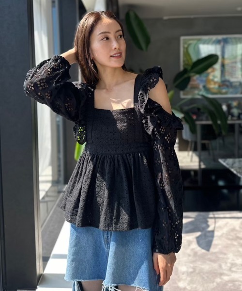 HONEY MI HONEY(ハニーミーハニー)の「cotton ribbon lace blouse(シャツ/ブラウス・レディース・ホワイト/ピンク/ブラック・FREE)」の10枚目の写真